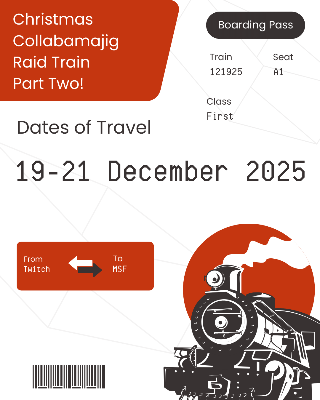 The Raid Train Returns Dec 19-21